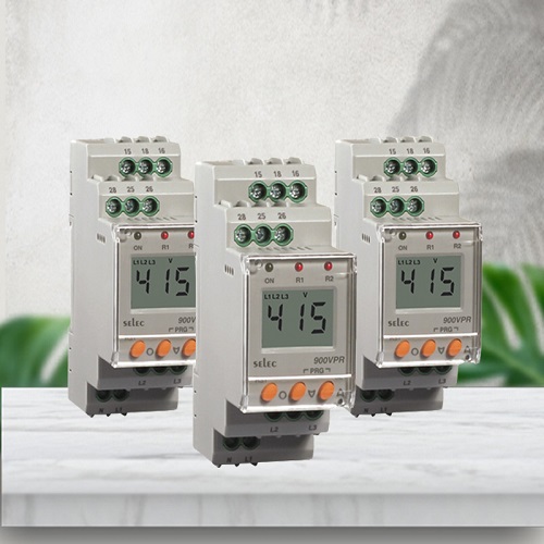 Selec 900VPR-2-280/520V Rơ le bảo vệ điện áp và tần số LCD
